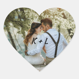 Gepersonaliseerde foto bruiloft hart Sticker