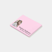 Gepersonaliseerde foto Business Arched Lijst Roze Post-it® Notes (Schuin)
