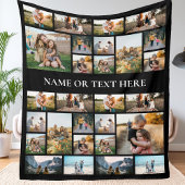 Gepersonaliseerde foto collage fleece deken