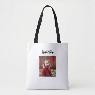 Gepersonaliseerde foto en naam kind draagtas