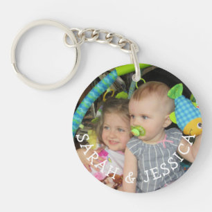 Gepersonaliseerde foto en naam sleutelhanger