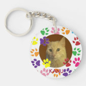 Gepersonaliseerde foto en naam van het Pet dubbelz Sleutelhanger (Voorkant)