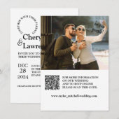 Gepersonaliseerde foto en QR-code bruiloft uitnodi Kaart (Voorkant / Achterkant)