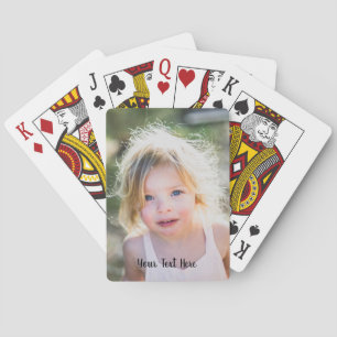 Gepersonaliseerde foto en schattige scripttekst pokerkaarten