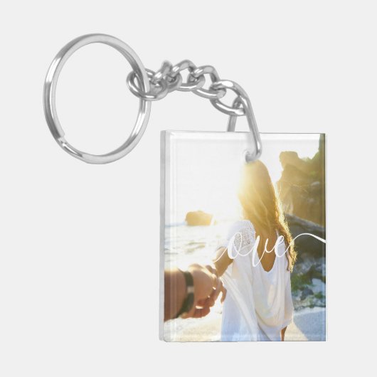 Gepersonaliseerde Foto- en Script-tekst Sleutelhanger (Voorkant Links)