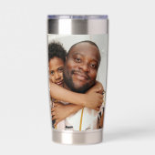 Gepersonaliseerde foto en tekst Best Dad Ever Geïsoleerde Drinkbeker (Achterkant)