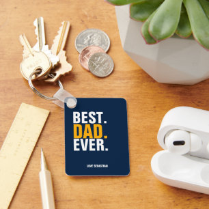 Gepersonaliseerde foto en tekst Best Dad Ever Sleutelhanger