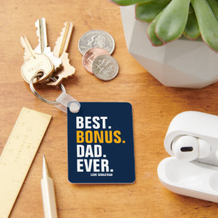 Gepersonaliseerde foto en tekst Best Dad Ever Sleutelhanger