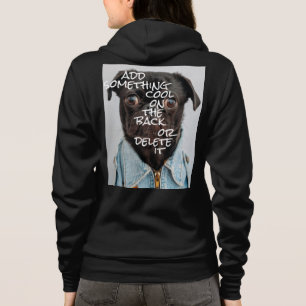 Gepersonaliseerde foto en tekst Black Zip Hoodie