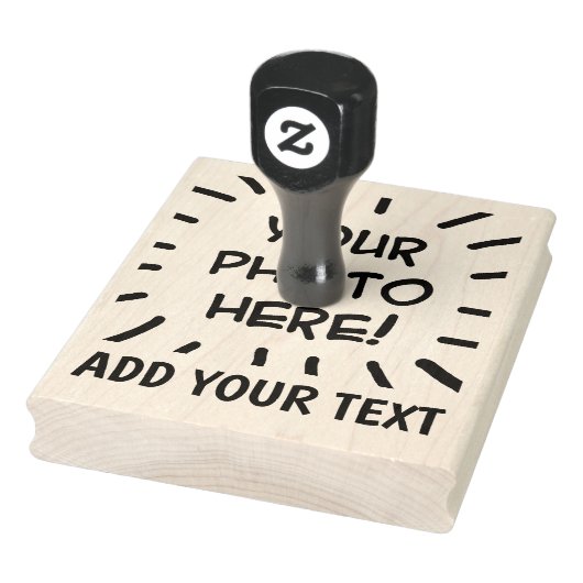Gepersonaliseerde foto en tekst grappig leuk 	rubberstempel (Stempel)