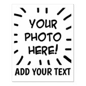 Gepersonaliseerde foto en tekst grappig leuk 	rubberstempel (Afrduk)