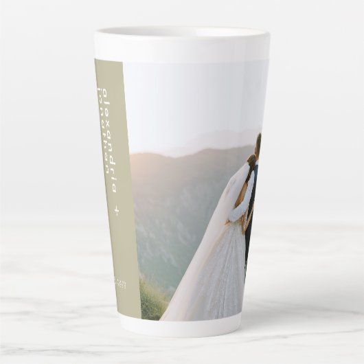 Gepersonaliseerde foto en tekst Latte Mok Sage Gre (Voorkant)