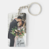 Gepersonaliseerde foto en tekst sleutelhanger (achterkant)