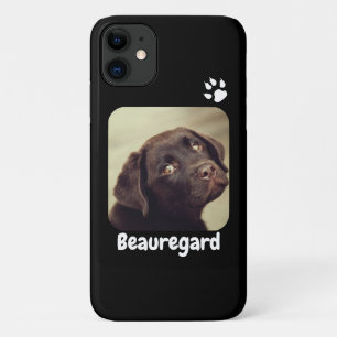 Gepersonaliseerde foto- en tekstfoto Paw Print iPhone 11 Hoesje