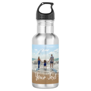 Gepersonaliseerde foto- en tekstsjabloon waterfles