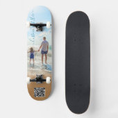Gepersonaliseerde foto- en tekstskateboard en QR-c Skateboard (Voorkant)