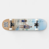 Gepersonaliseerde foto- en tekstskateboard en QR-c Skateboard (Horizontaal)