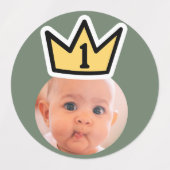 GEPERSONALISEERDE foto gezicht stickers partij kro (Design 1)