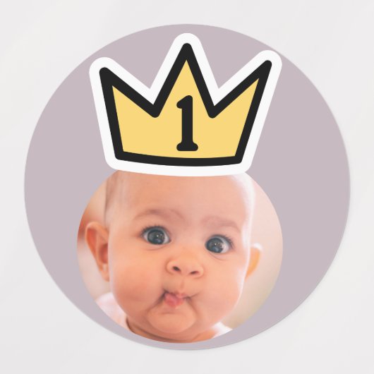 GEPERSONALISEERDE foto gezicht stickers partij kro (Design 1)