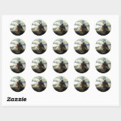 Gepersonaliseerde foto Gold Confetti Script Dank u Ronde Sticker (Vel)