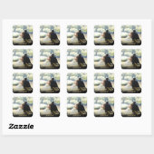 Gepersonaliseerde foto Gold Confetti Script Dank u Vierkante Sticker (Vel)