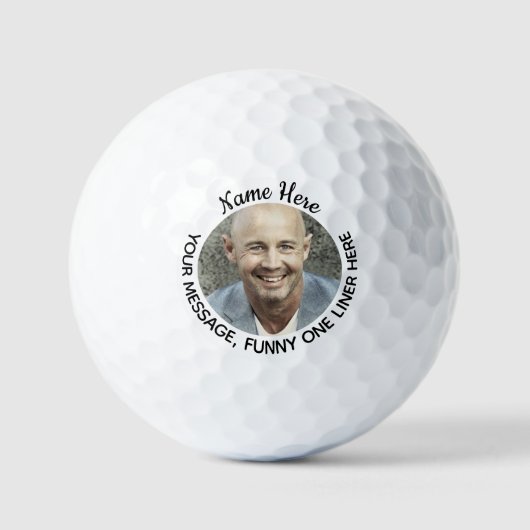 Gepersonaliseerde Foto & Grappig One Liner Golf Ba Golfballen (Voorkant)