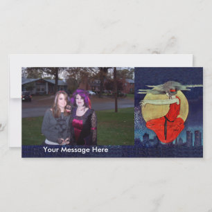 Gepersonaliseerde foto  heks vrouw die drijft