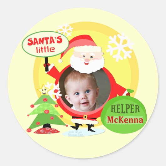 Gepersonaliseerde foto Kerst stickers (Voorkant)