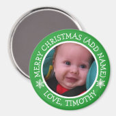 Gepersonaliseerde foto-kerstsnowflakes Magnet Magneet (Voorkant / Achterkant)