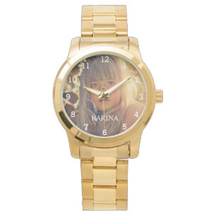 Gepersonaliseerde foto Kinder familienaam horloge