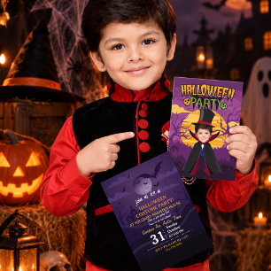Gepersonaliseerde Foto Kostuum Party Halloween Kin Kaart
