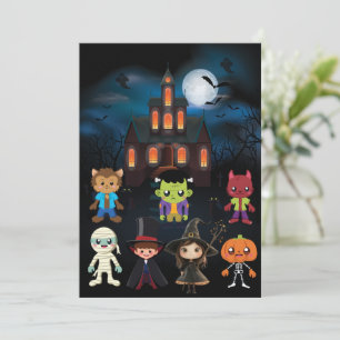 Gepersonaliseerde Foto Kostuum Party Halloween Kin Kaart
