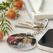 Gepersonaliseerde foto Liefde Keepsake Sleutelhanger (Voorkant Rechts)