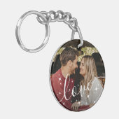 Gepersonaliseerde foto Liefde Keepsake Sleutelhanger (Voorkant Links)