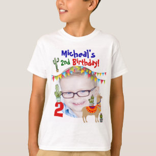 Gepersonaliseerde Foto Llama Verjaardagsfeestjes j T-shirt