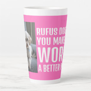 Gepersonaliseerde foto Maak de wereld een betere p Latte Mok