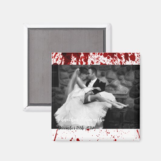 Gepersonaliseerde foto magneet Bloed Splatter Vamp (Voorkant / Achterkant)