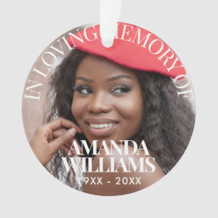 Gepersonaliseerde foto Memorial rood Ornament