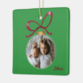 Gepersonaliseerde foto met jaar Custom Keepsake Keramisch Ornament (Links)
