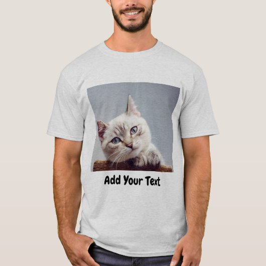 Gepersonaliseerde foto met Jouw tekst T-shirt (Voorkant)