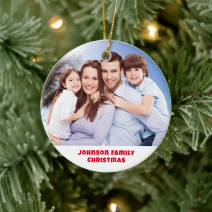Gepersonaliseerde foto Ornament, aangepaste famili Keramisch Ornament