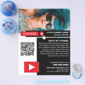Gepersonaliseerde foto & QR-code, YouTube - Vlogge Flyer (Enkel)