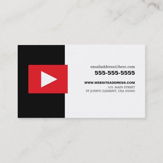 Gepersonaliseerde foto & QR-code, YouTube - Vlogge Visitekaartje (Achterkant)