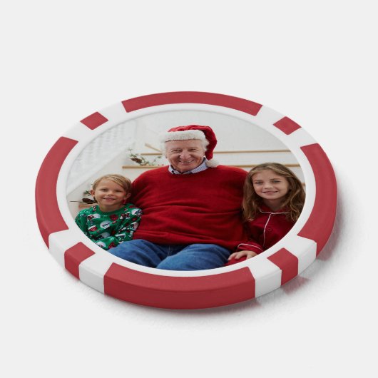 Gepersonaliseerde foto Rood genummerd 5 spel Poker Chips (Enkel)