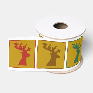 Gepersonaliseerde foto Santa's Reinders, Kerstmis Grosgrain Lint