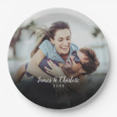 Gepersonaliseerde foto script naam datum papieren bordje (Voorkant)