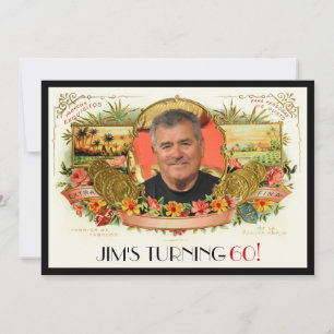 Gepersonaliseerde Foto Sigaar Box Label Party Uitn Kaart