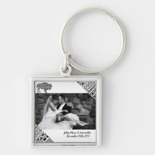 Gepersonaliseerde foto Sleutelhanger Boho Buffalo 