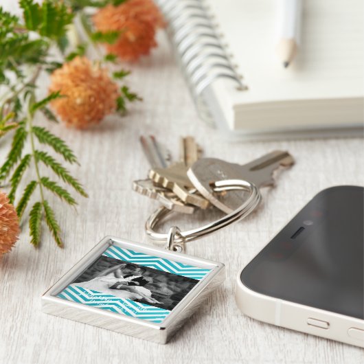 Gepersonaliseerde foto Sleutelhanger Boho Cacti Ca (Zijkant)