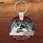 Gepersonaliseerde Foto Sleutelhanger schedel Roos (Voorkant)